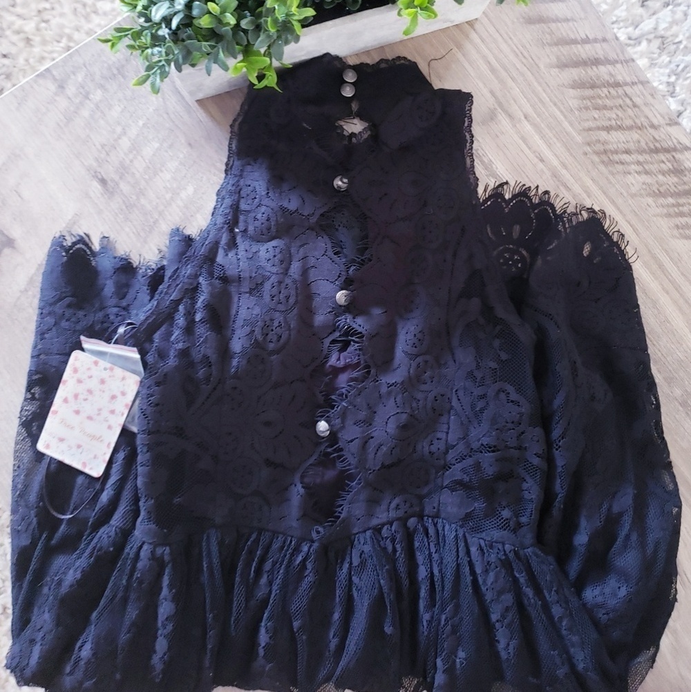 Free People Verushka Lace Minidress Black Lace - Picture 5 of 5